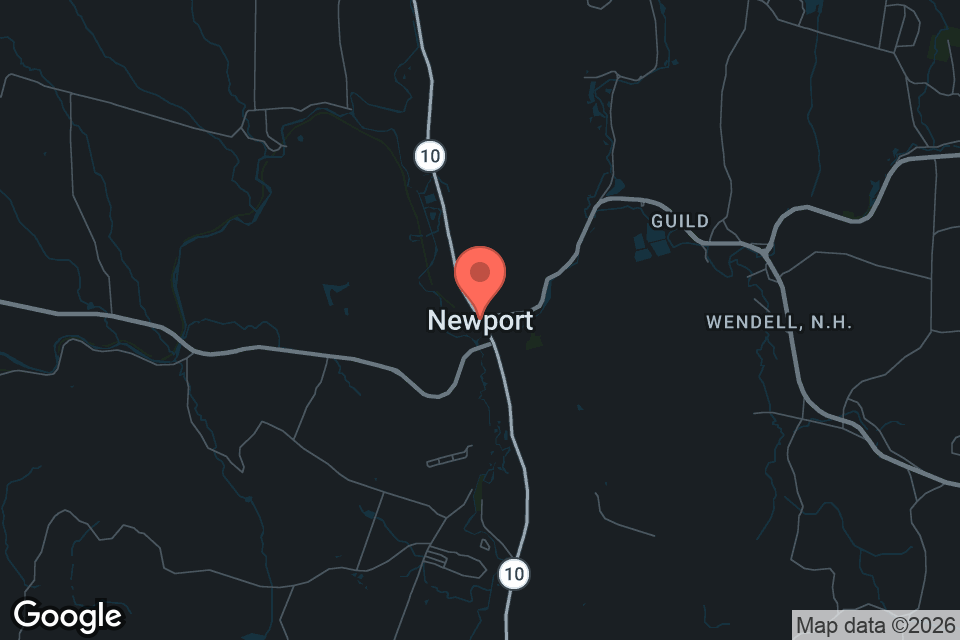 Map of Newport, NH, the centre of our service area