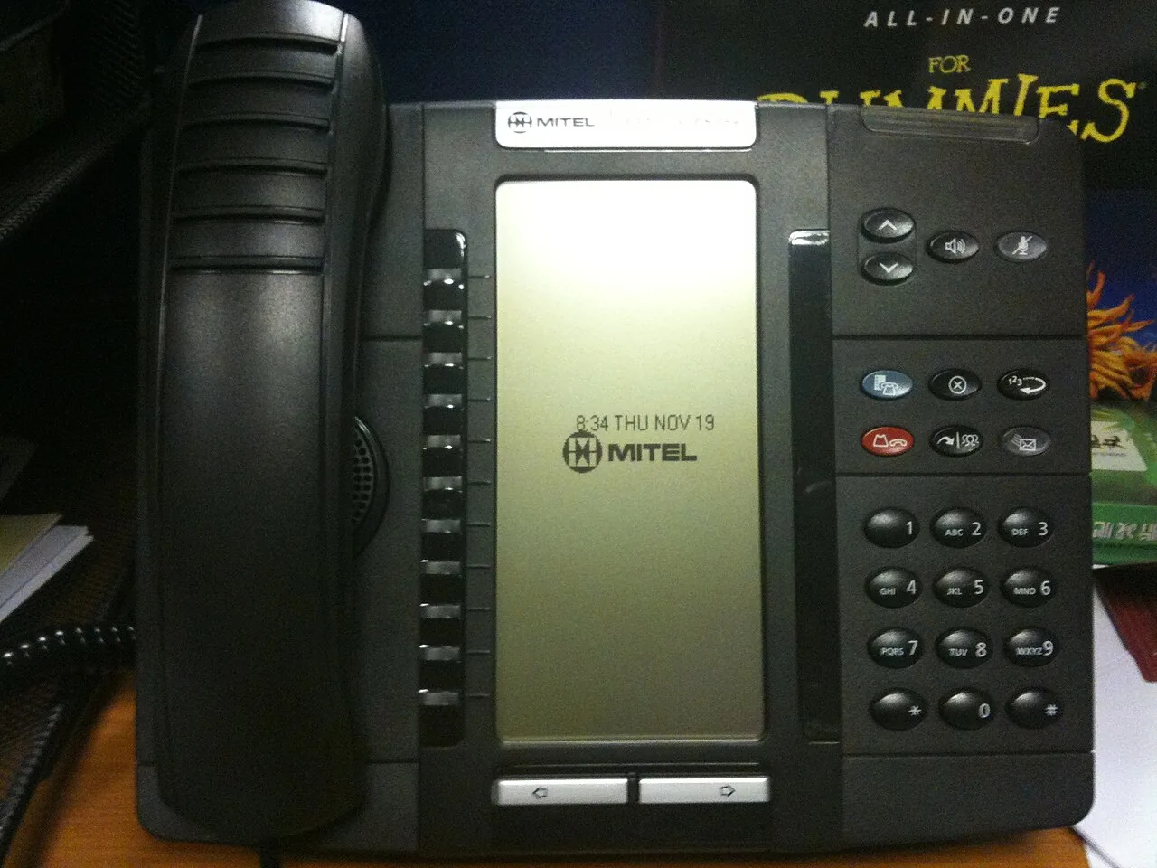 A Mitel business desk telephone